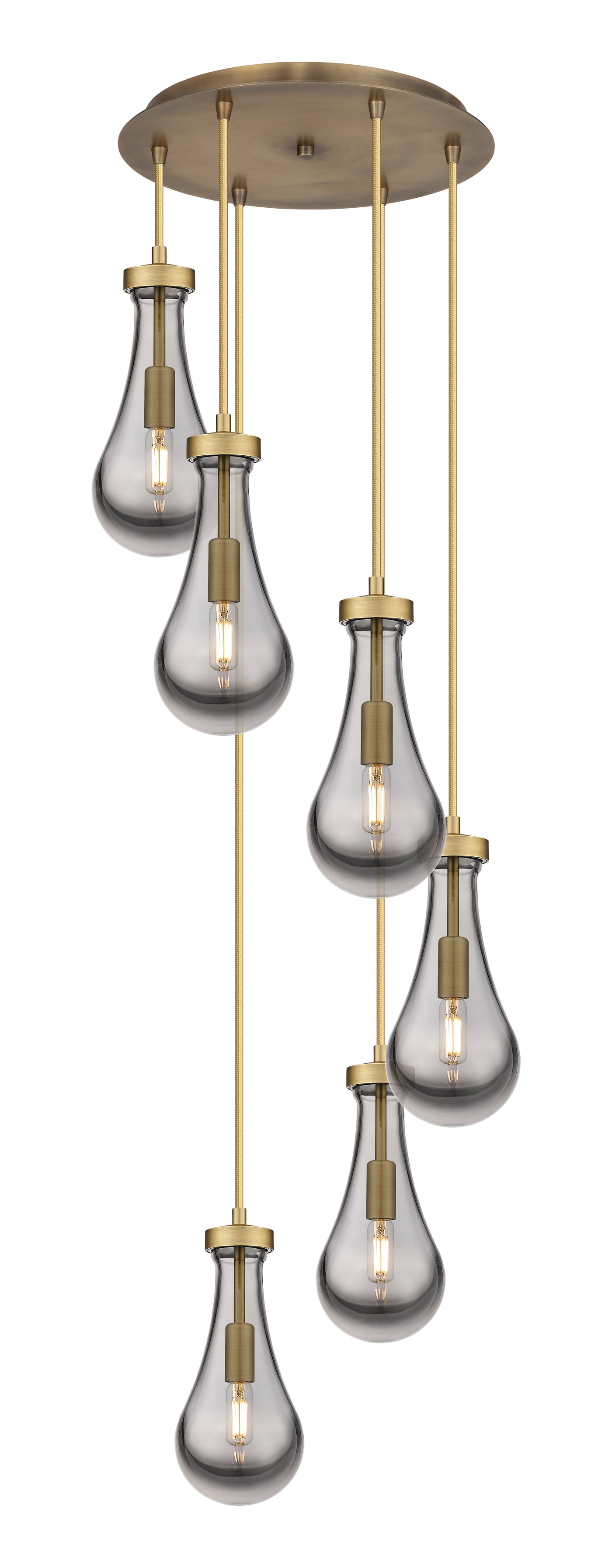 Downtown Urban Multi Pendant Brushed Brass
