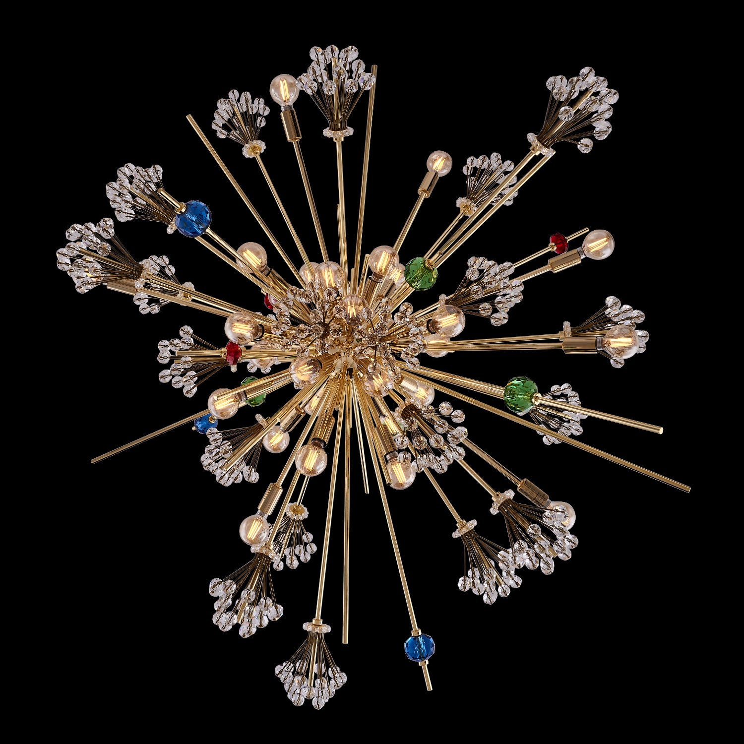 39'' Constellation Colorata 30 Light 18k Gold Chandelier