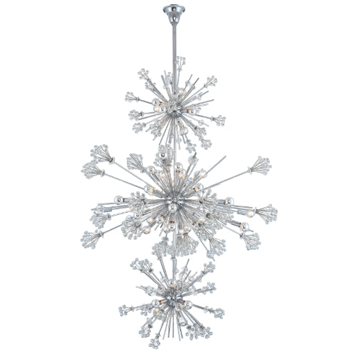 60'' Constellation 50 Light Chrome Tiered Chandelier