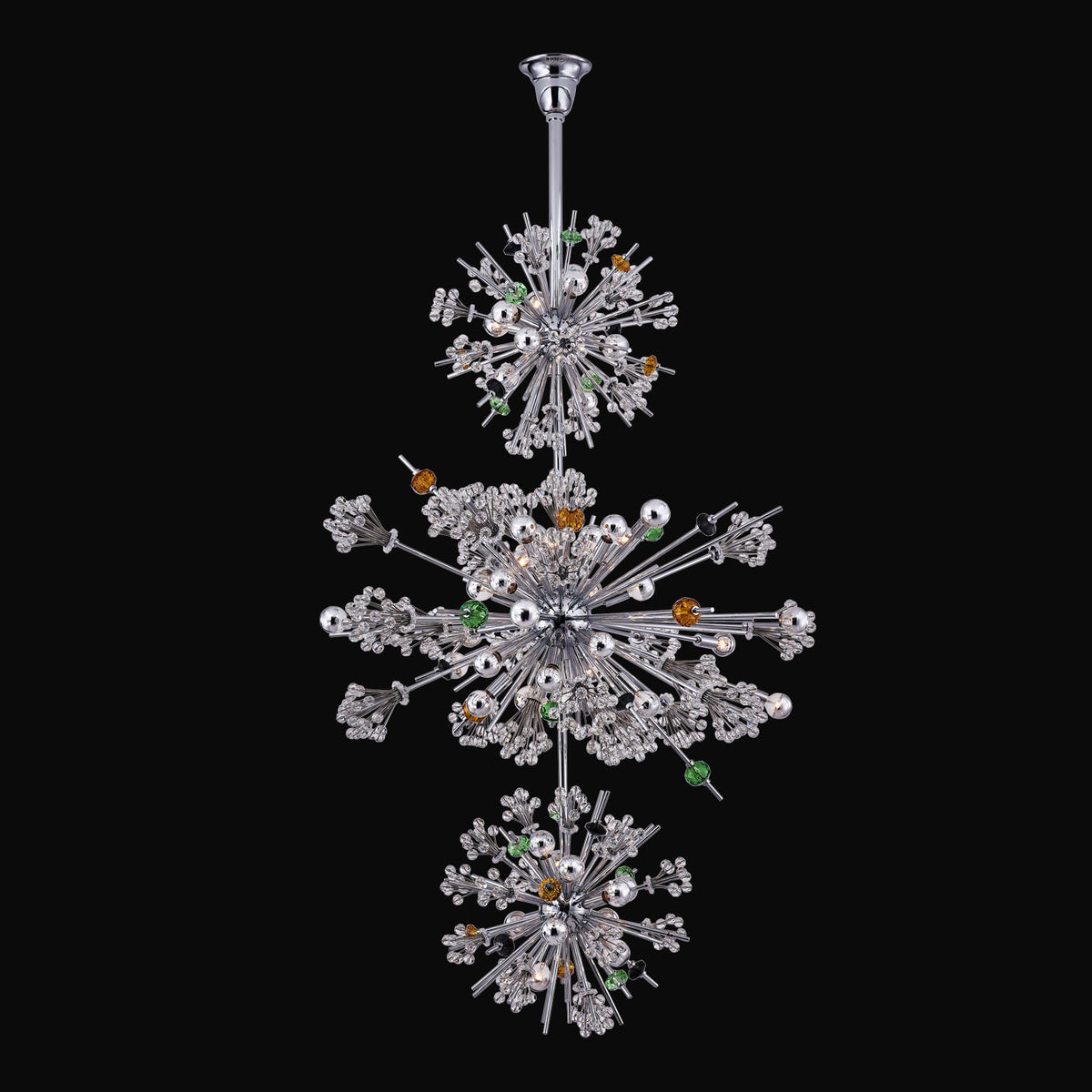 60'' Constellation Colorata 50 Light Chrome Tiered Chandelier
