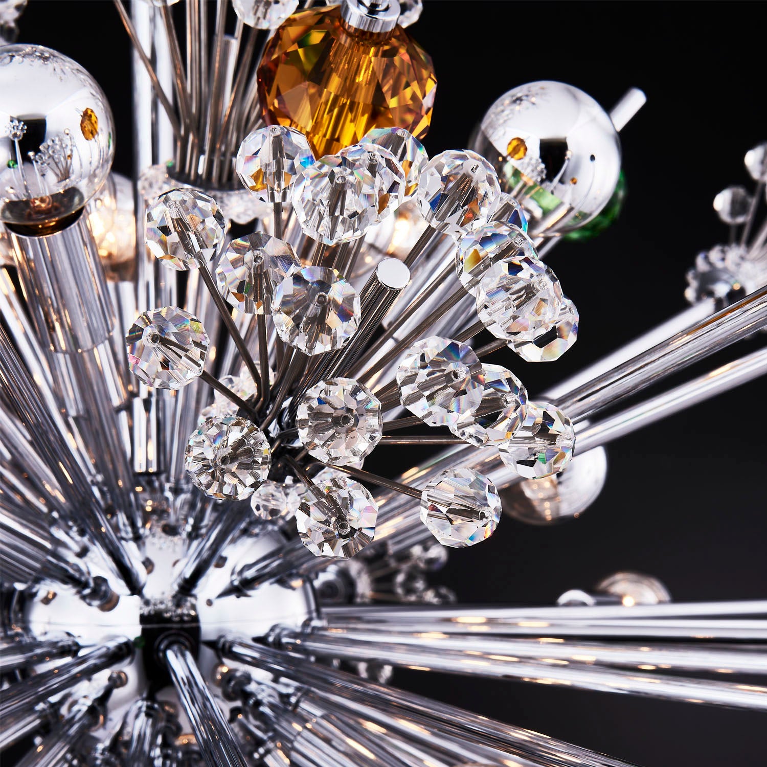 60'' Constellation Colorata 50 Light Chrome Tiered Chandelier