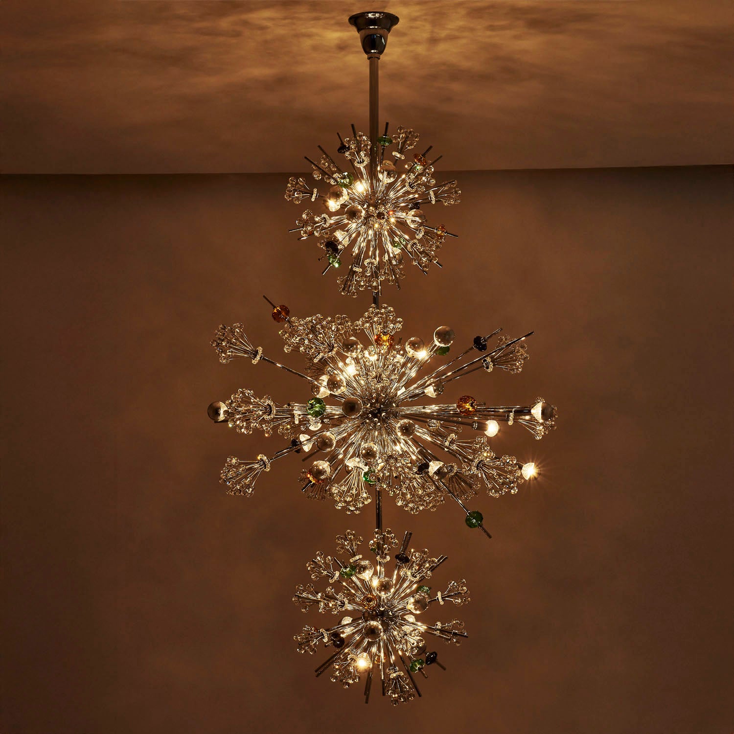 60'' Constellation Colorata 50 Light Chrome Tiered Chandelier