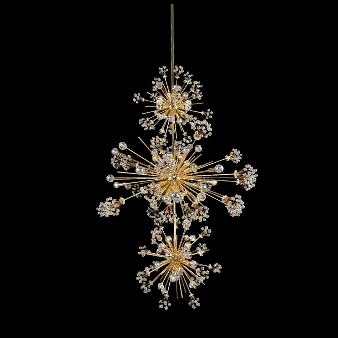 60'' Constellation 50 Light 18k Gold Tiered Chandelier