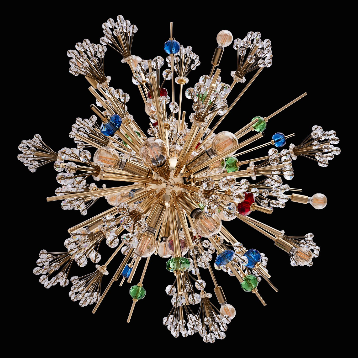 60'' Constellation Colorata 50 Light 18k Gold Tiered Chandelier
