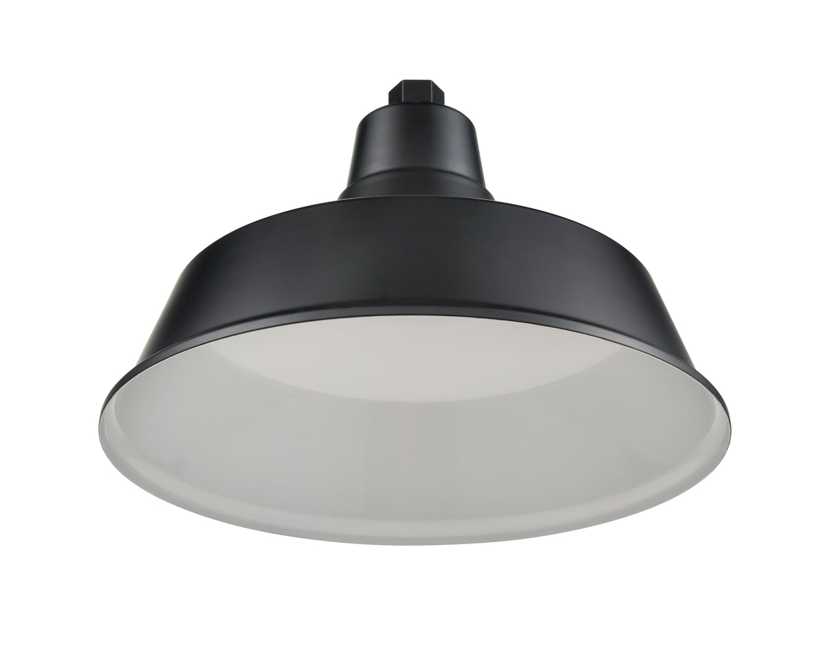 14'' Satin Black Aluminum R Series Classic Warehouse Shade