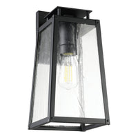 Salford 13-inch 1-light Matte Black Exterior Wall Sconce with Clear Antique Glass