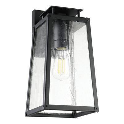 Salford 13-inch 1-light Matte Black Exterior Wall Sconce with Clear Antique Glass