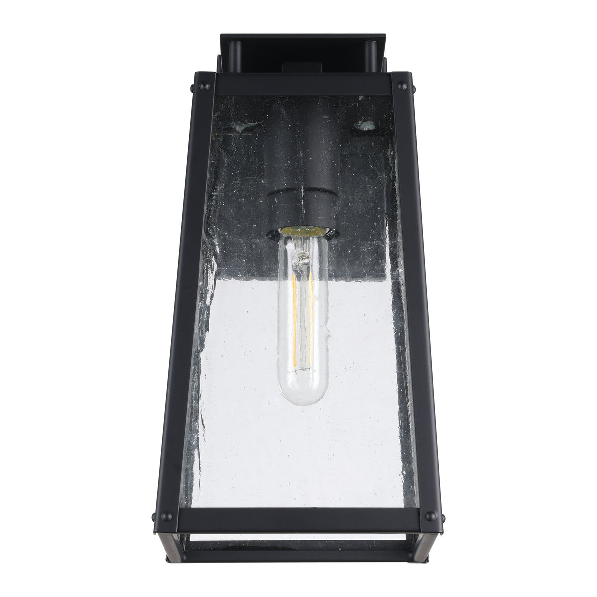 Salford 13-inch 1-light Matte Black Exterior Wall Sconce with Clear Antique Glass