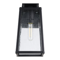 Salford 13-inch 1-light Matte Black Exterior Wall Sconce with Clear Antique Glass