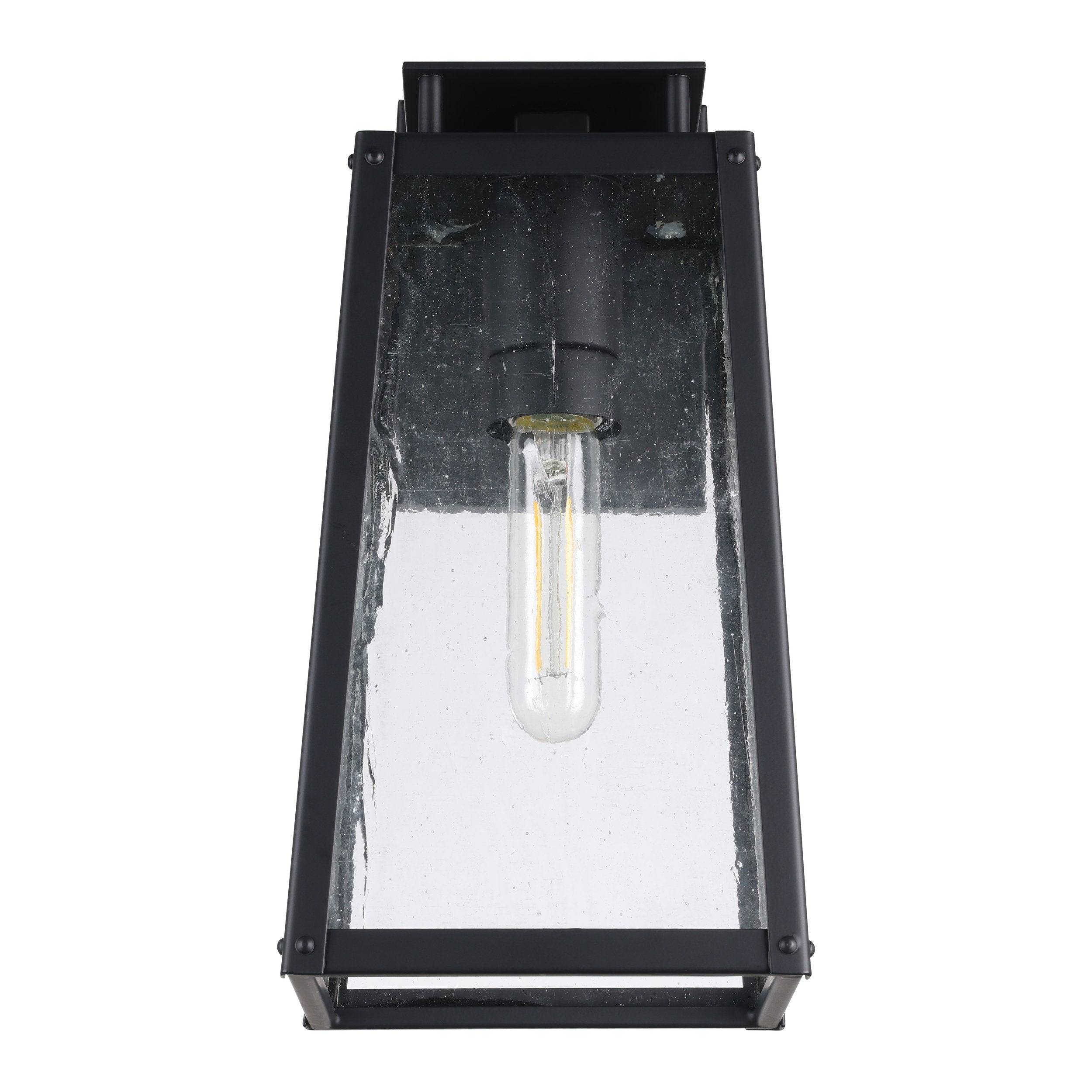 Salford 13-inch 1-light Matte Black Exterior Wall Sconce with Clear Antique Glass