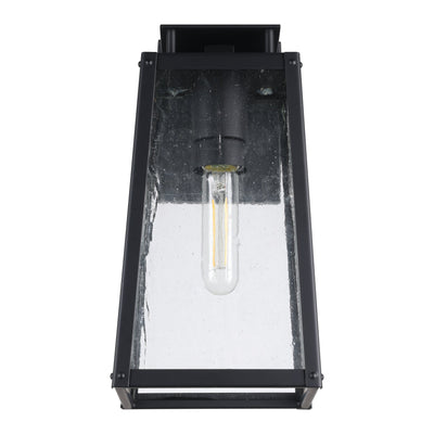 Salford 13-inch 1-light Matte Black Exterior Wall Sconce with Clear Antique Glass