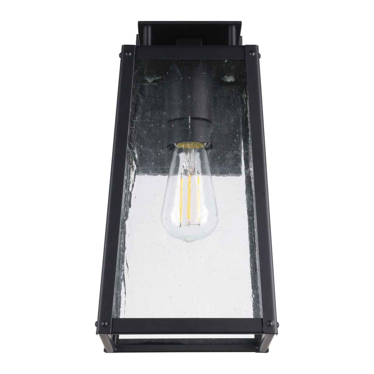 Salford 13-inch 1-light Matte Black Exterior Wall Sconce with Clear Antique Glass