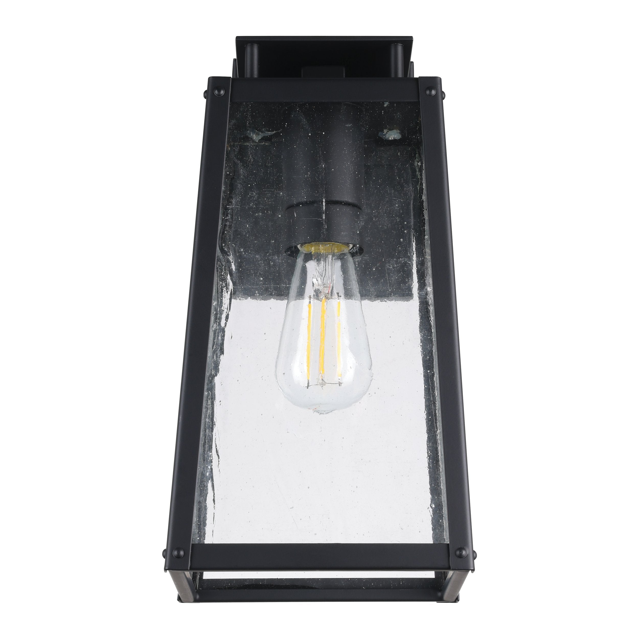 Salford 13-inch 1-light Matte Black Exterior Wall Sconce with Clear Antique Glass