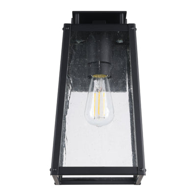 Salford 13-inch 1-light Matte Black Exterior Wall Sconce with Clear Antique Glass