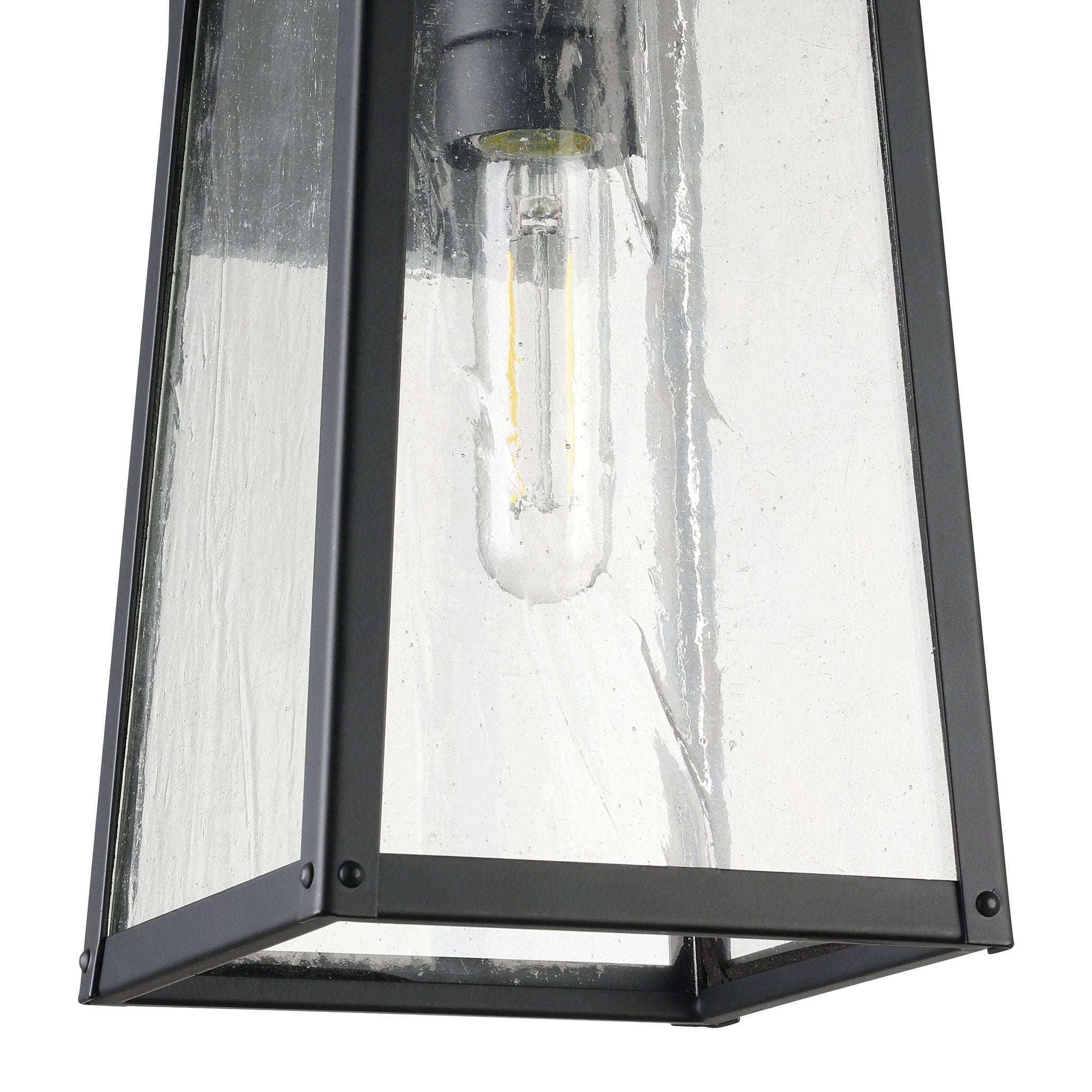 Salford 13-inch 1-light Matte Black Exterior Wall Sconce with Clear Antique Glass