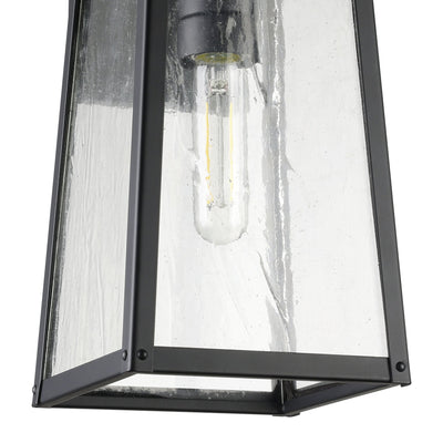 Salford 13-inch 1-light Matte Black Exterior Wall Sconce with Clear Antique Glass