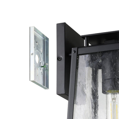 Salford 13-inch 1-light Matte Black Exterior Wall Sconce with Clear Antique Glass