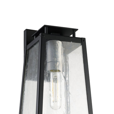 Salford 13-inch 1-light Matte Black Exterior Wall Sconce with Clear Antique Glass