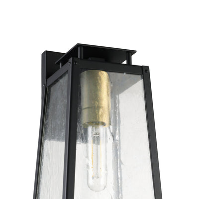Salford 13-inch 1-light Matte Black Exterior Wall Sconce with Clear Antique Glass