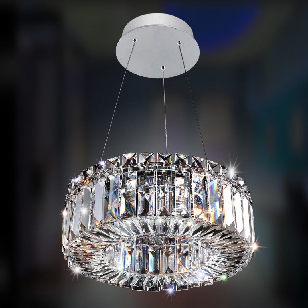4'' Rondelle 3 Light Chrome Pendant