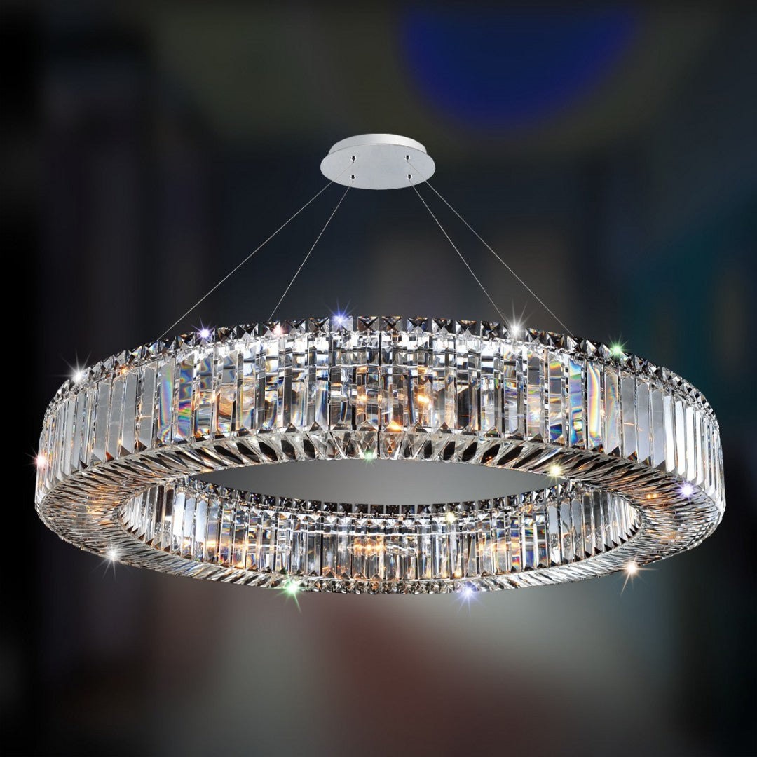 5'' Rondelle 12 Light Chrome Chandelier