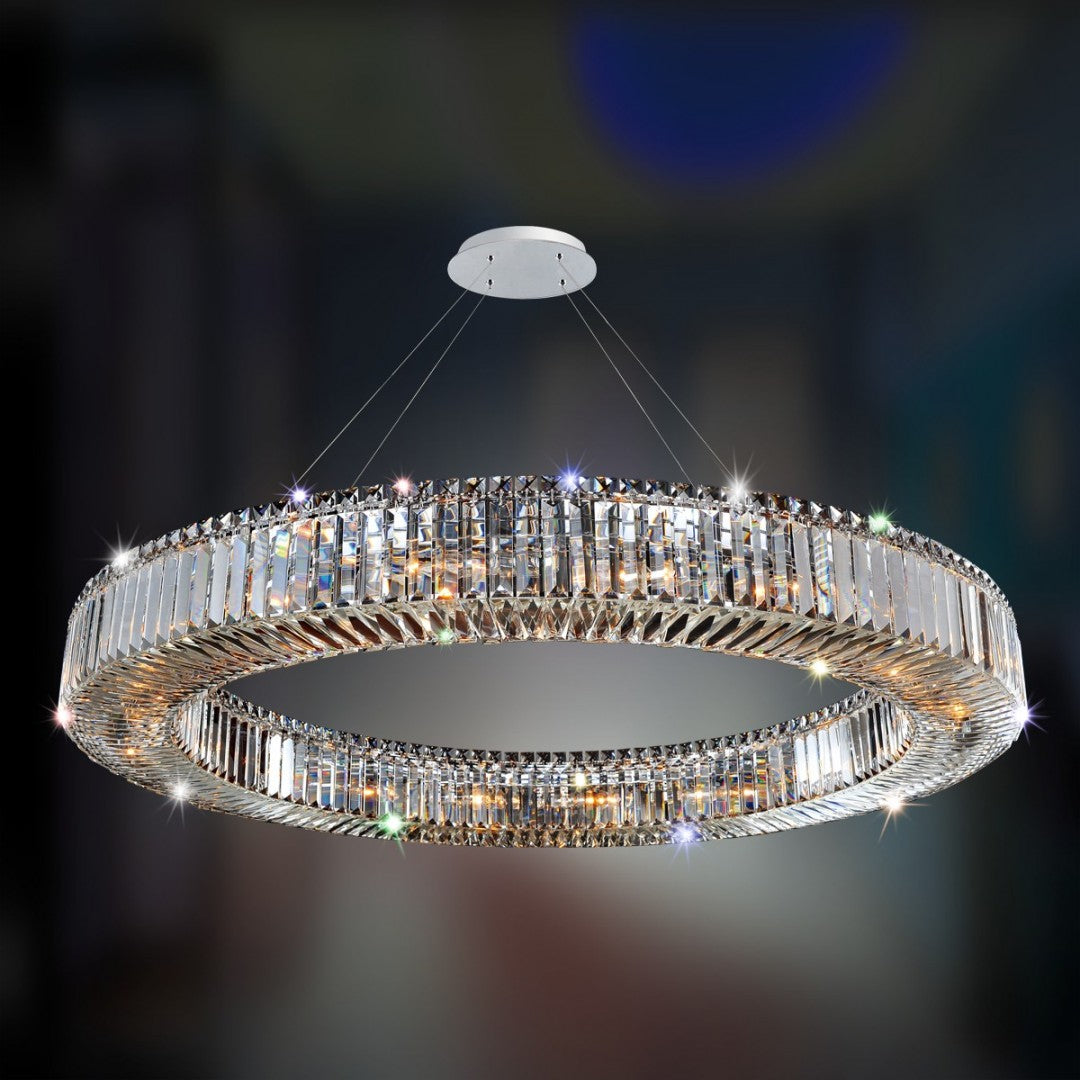 5'' Rondelle 18 Light Chrome Chandelier