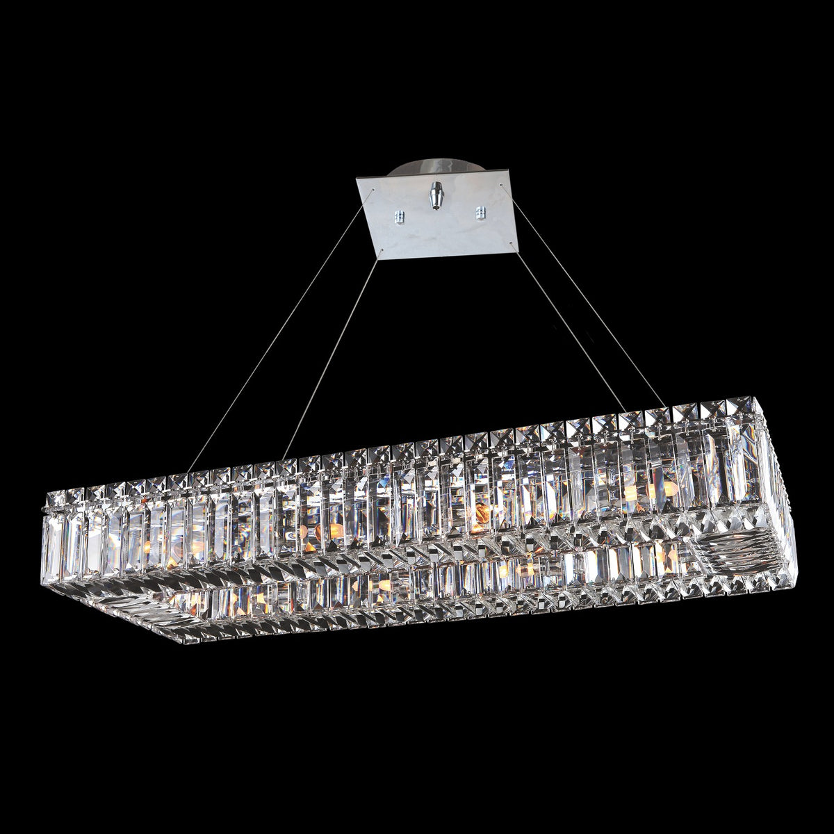 Baguette 10 Light Chrome Chandelier