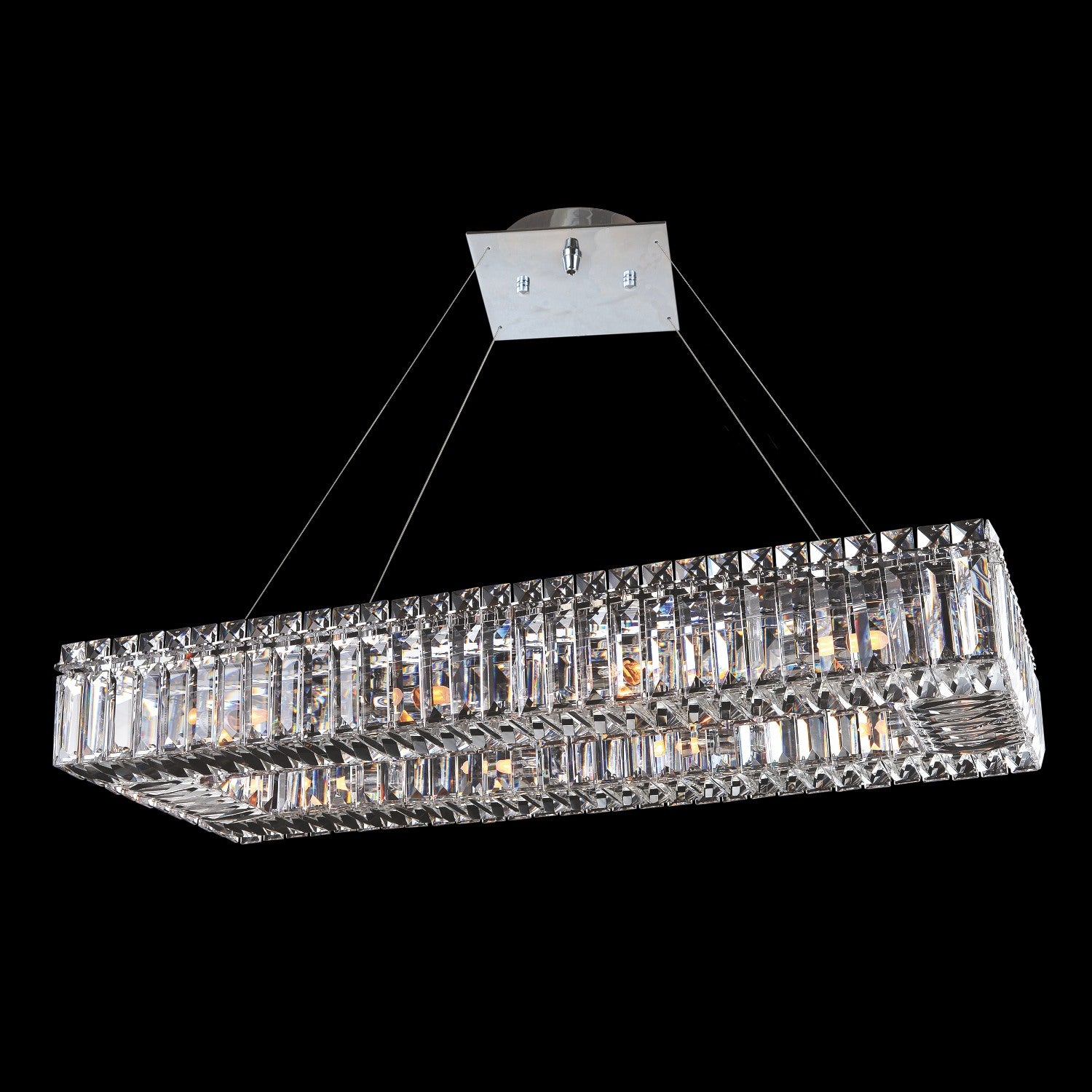 Baguette 10 Light Chrome Chandelier