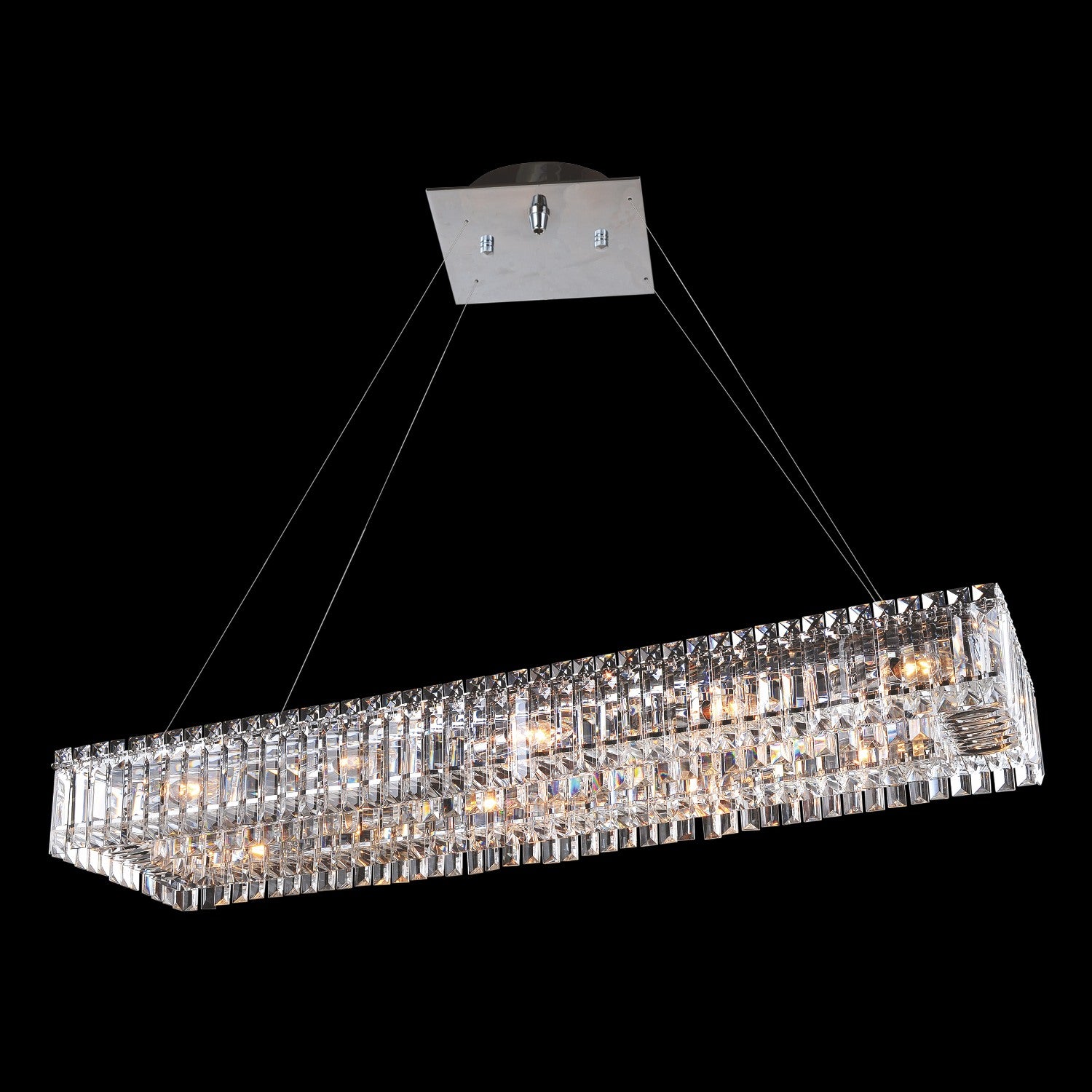 24'' Baguette 12 Light Chrome Chandelier