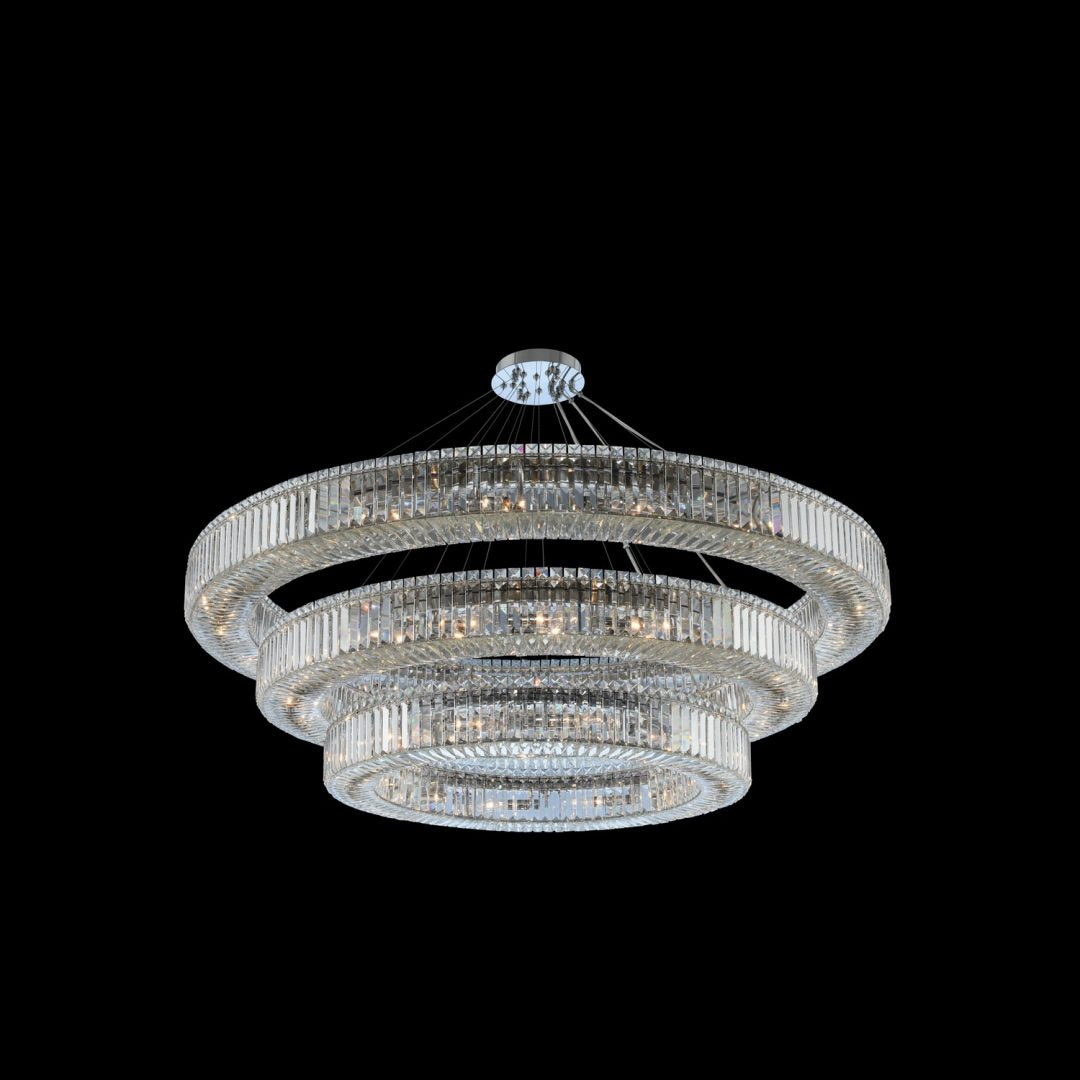 30'' Rondelle 48 Light Chrome Tiered Chandelier