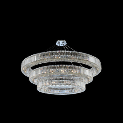 30'' Rondelle 48 Light Chrome Tiered Chandelier