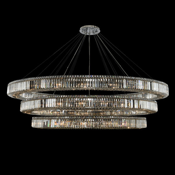 36 inch Rondelle 57 Light Chrome Tiered Chandelier