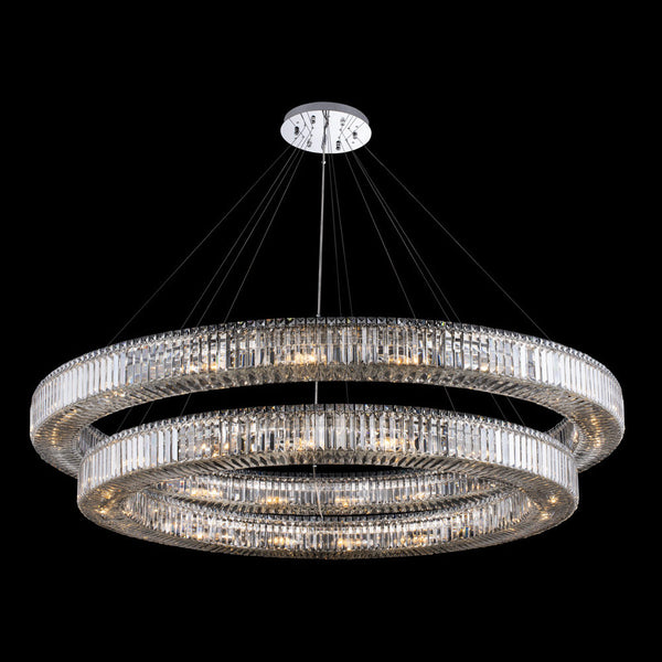 10 inch Rondelle 38 Light Chrome Tiered Chandelier