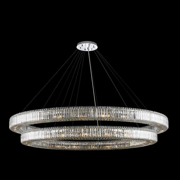 10 inch Rondelle 44 Light Chrome Tiered Chandelier