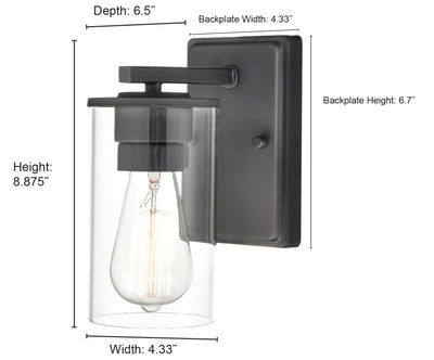 4.33'' Verlana Chrome 1 Light Wall Sconce