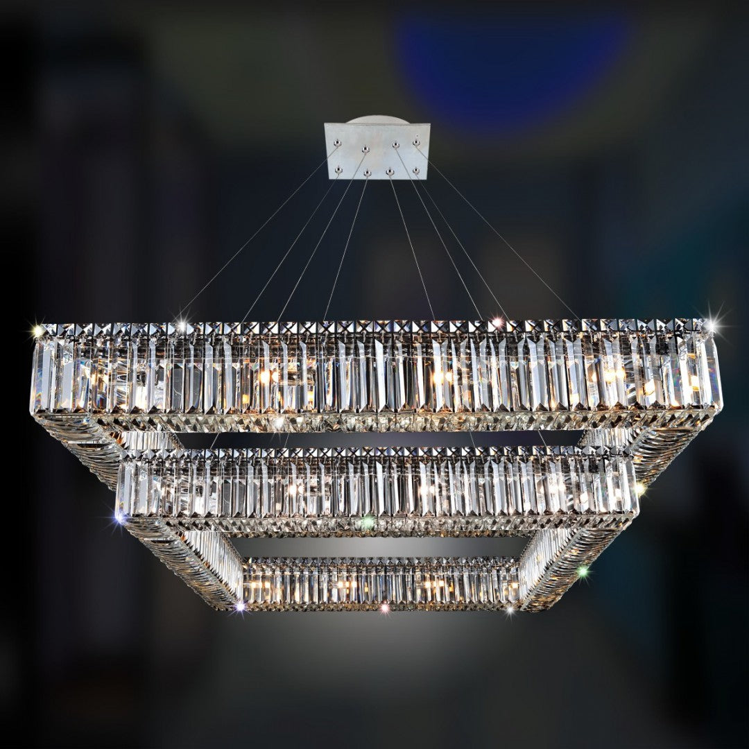 9'' Quadro 28 Light Chrome Tiered Chandelier