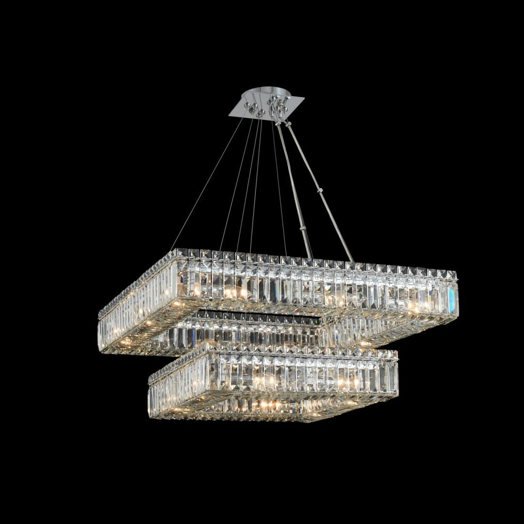 30'' Quadro 20 Light Chrome Tiered Chandelier