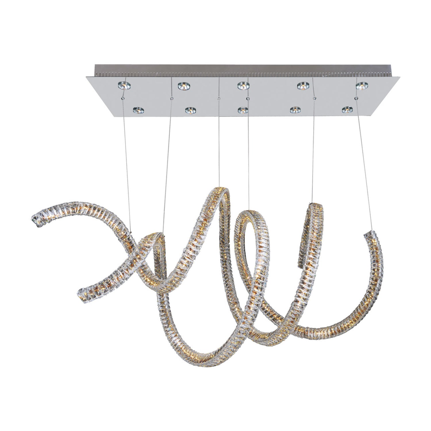 30'' Ravina 10 Light Chrome Flush Mount