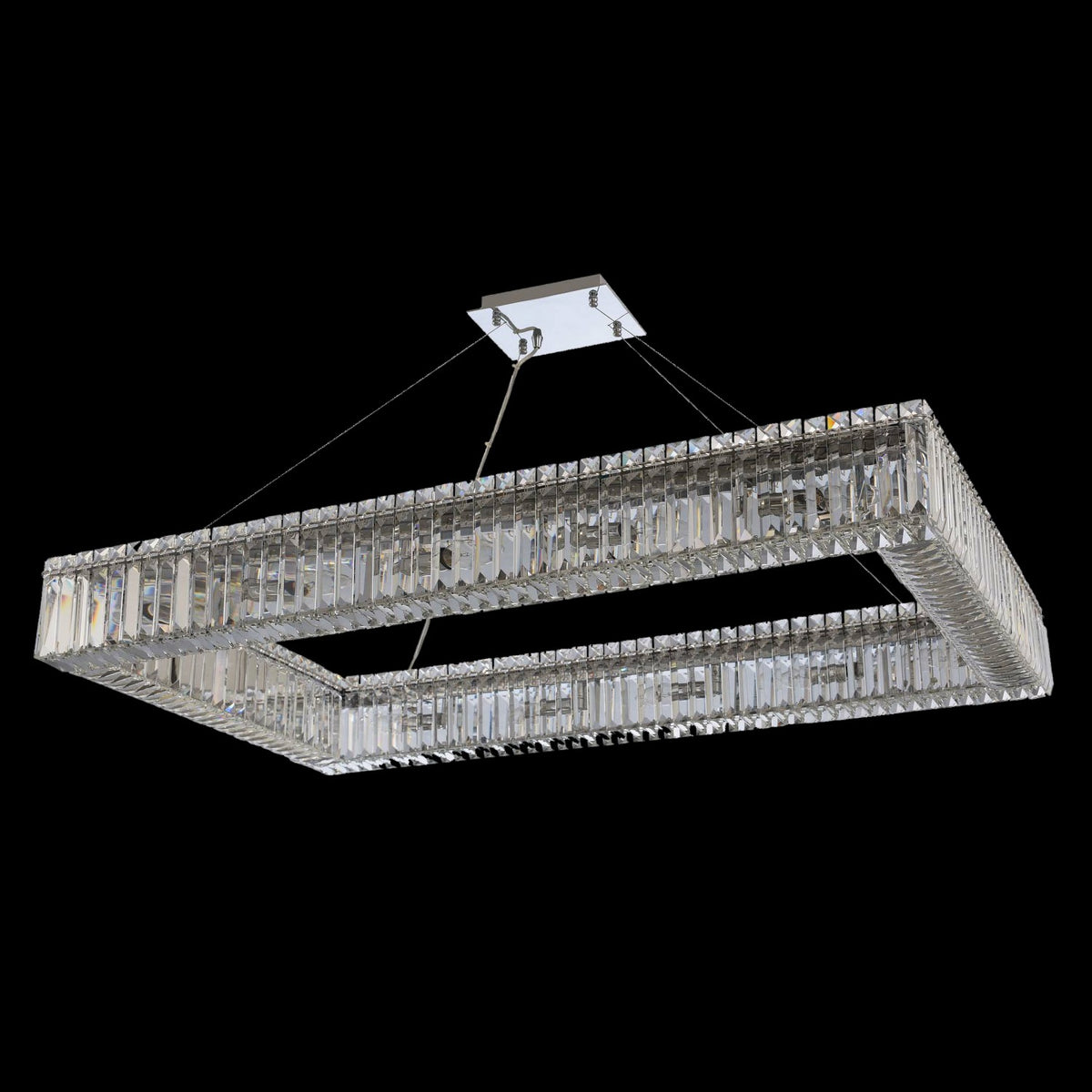 24'' Baguette 14 Light Chrome Linear Pendant