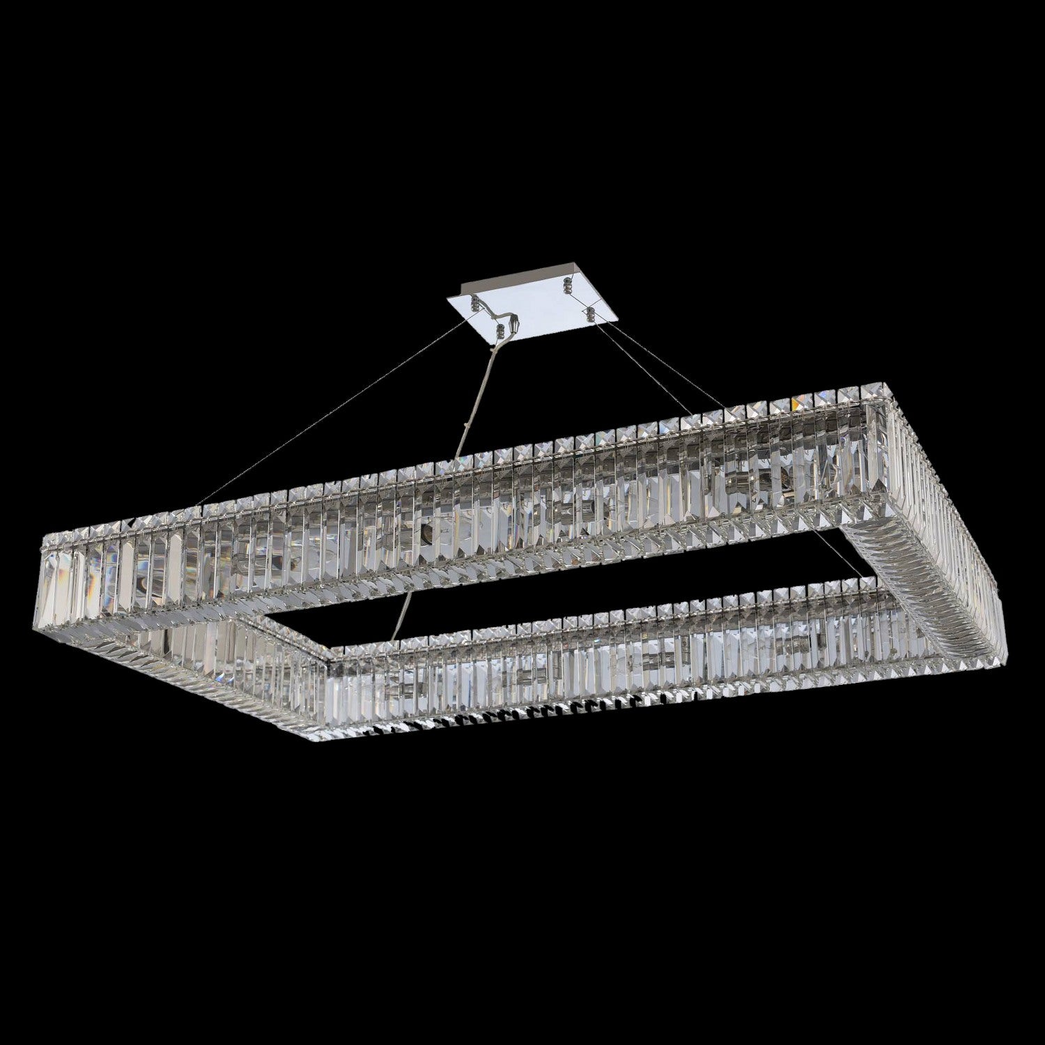 24'' Baguette 14 Light Chrome Linear Pendant