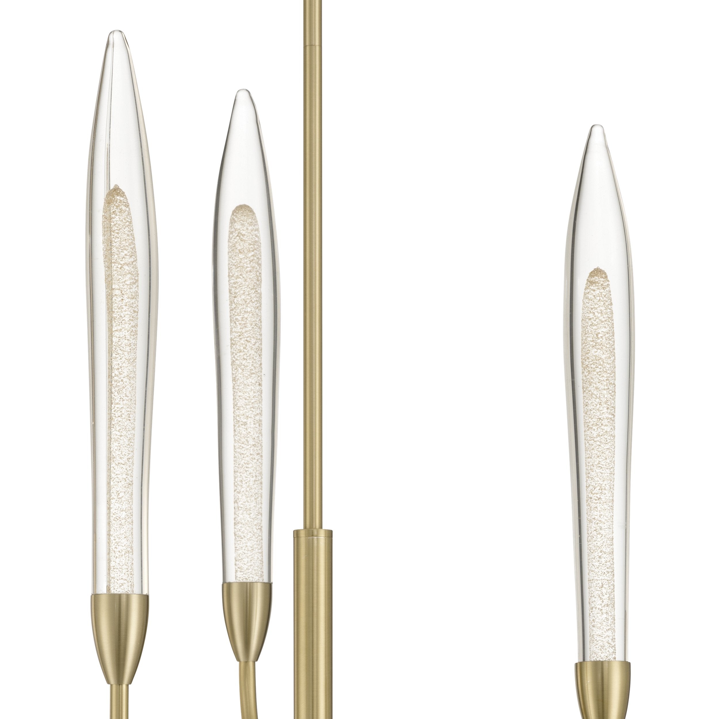 Calle 16-inch 3-light Brass LED Chandelier with Gold Leaf Hand Pressed Glass Shades