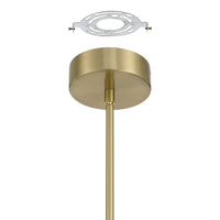 Calle 16-inch 3-light Brass LED Chandelier with Gold Leaf Hand Pressed Glass Shades