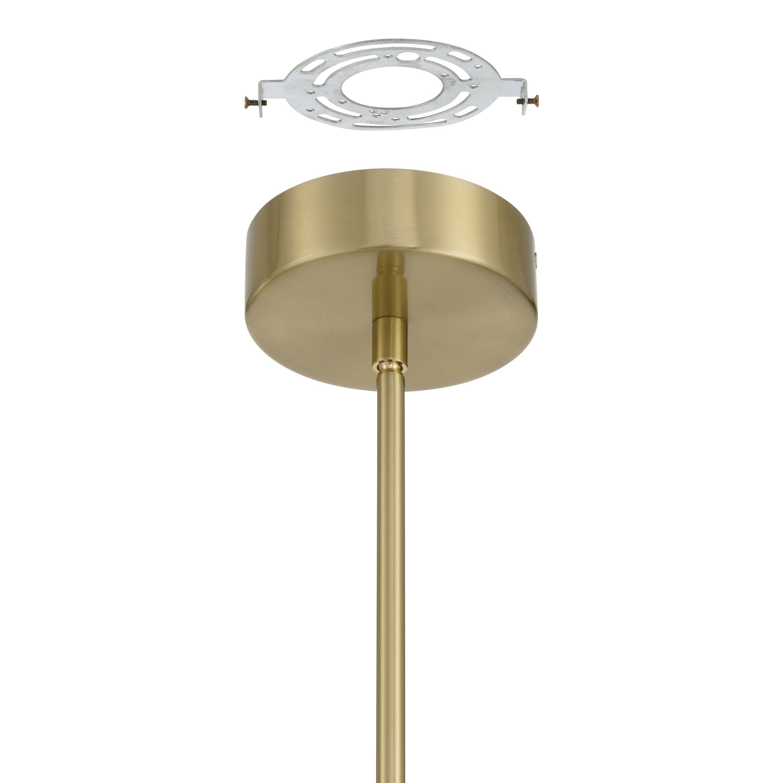 Calle 16-inch 3-light Brass LED Chandelier with Gold Leaf Hand Pressed Glass Shades