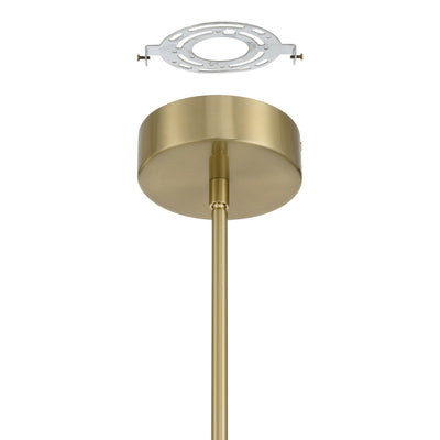 Calle 16-inch 3-light Brass LED Chandelier with Gold Leaf Hand Pressed Glass Shades