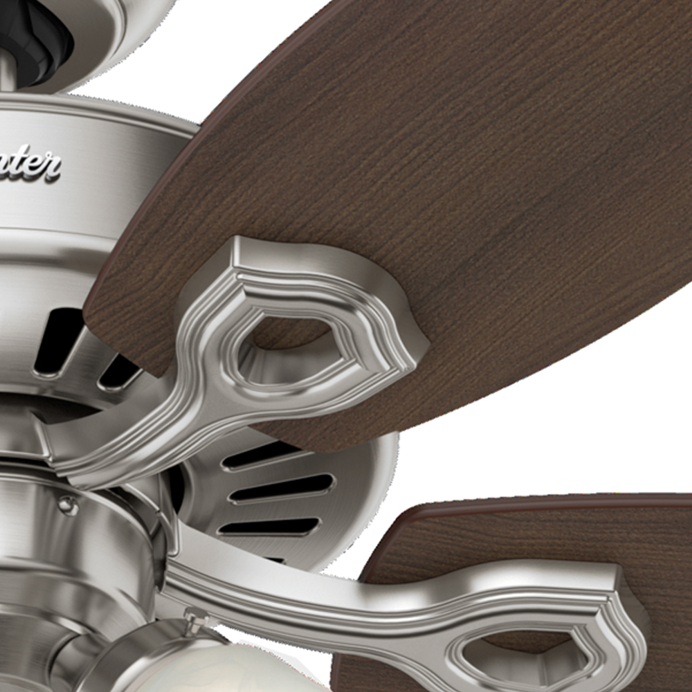 52 inch Builder Brushed Nickel Ceiling Fan with LED Light Kit and Pull Chain