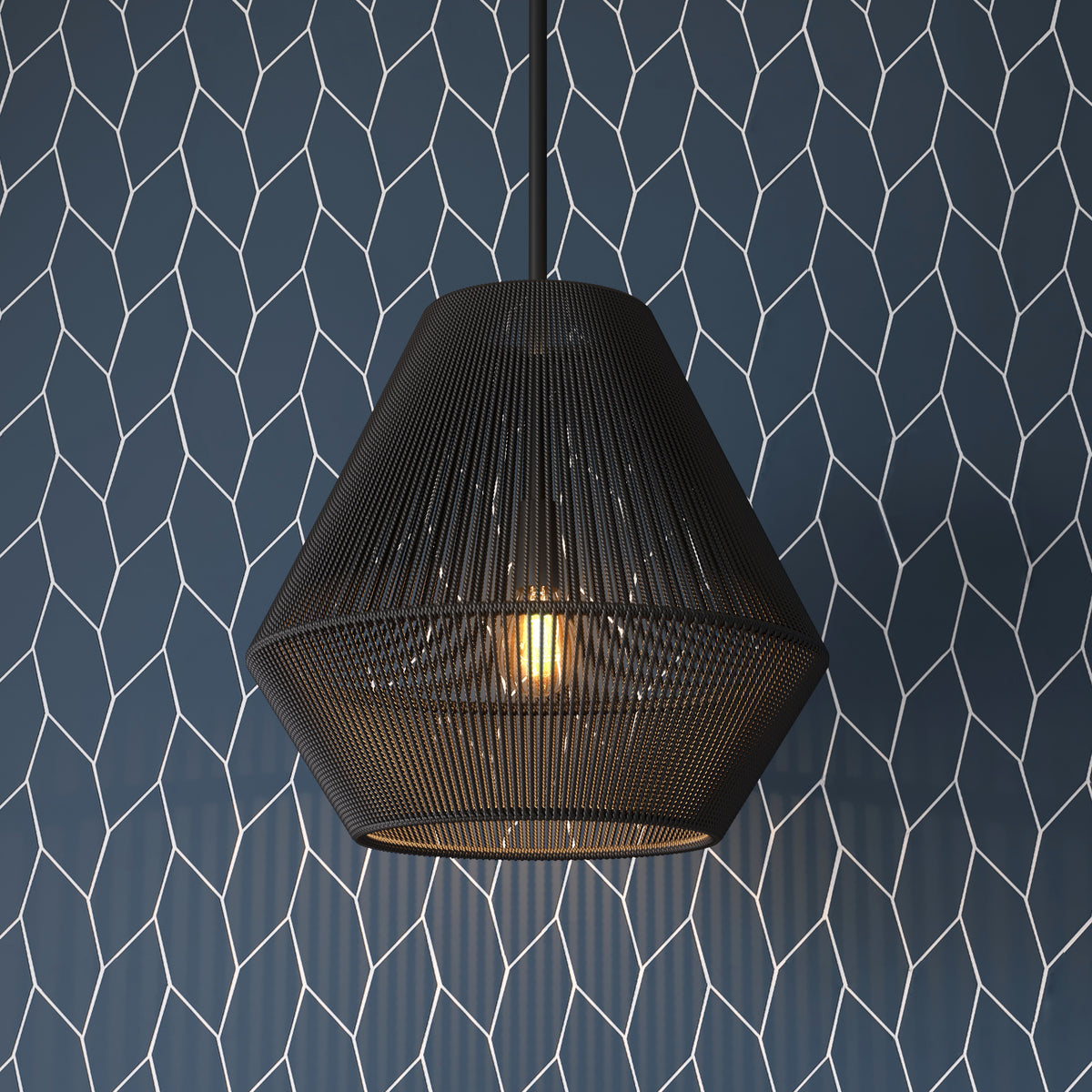 13.5'' Elise Matte Black 1 Light Pendant