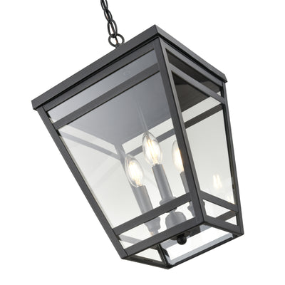 19.75'' Seager Textured Black 3 Light Hanging Lantern