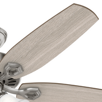 52 inch Builder Brushed Nickel Ceiling Fan with LED Light Kit