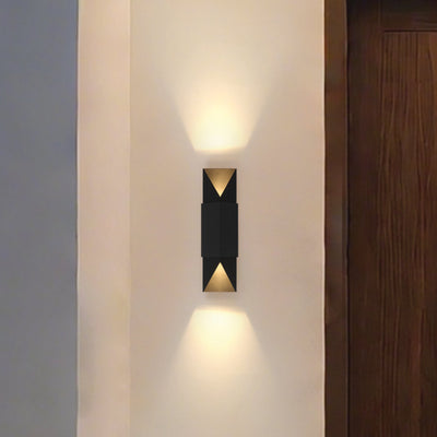 Brera 20-inch 2-light Matte Black and Textured Black Exterior Wall Sconce