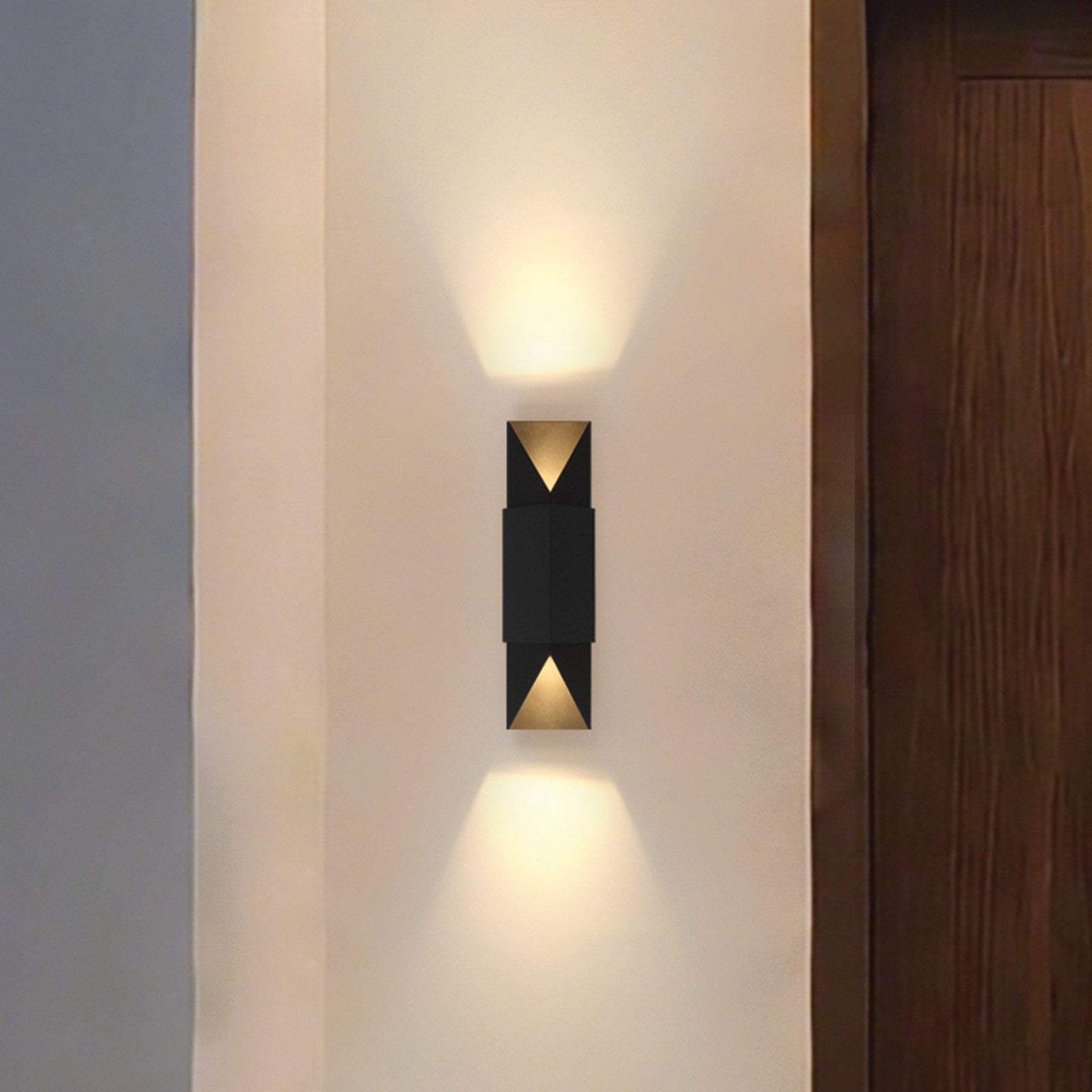 Brera 20-inch 2-light Matte Black and Textured Black Exterior Wall Sconce